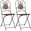 Image de vidaXL - Bistrostoelen - 2 - st - inklapbaar - keramiek - terracottakleurig