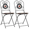 Image de vidaXL - Bistrostoelen - 2 - st - inklapbaar - keramiek - terracottakleurig - en - wit