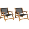 Image de vidaXL - Tuinmeubelen - 2 - pcs - Zwart - 67 - x - 78 - x - 73 - cm - Massief - Acacia - Hout