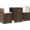 Image de vidaXL - 3-delige - Bistroset - met - kussens - poly - rattan - bruin