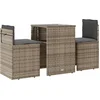Image de vidaXL - 3-delige - Bistroset - met - kussens - poly - rattan - grijs