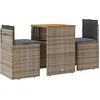 Image de vidaXL - 3-delige - Bistroset - met - kussens - poly - rattan - grijs