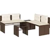 Image de vidaXL - 4-delige - Loungeset - met - kussens - poly - rattan - bruin
