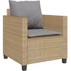 Image de vidaXL - 3-delige - Bistroset - met - kussens - poly - rattan - beige