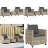 Image de vidaXL - 3-delige - Bistroset - met - kussens - poly - rattan - lichtgrijs