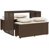 Image de vidaXL - 3-delige - Tuinset - met - kussens - poly - rattan - bruin