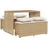 Image de vidaXL - 3-delige - Tuinset - met - kussens - poly - rattan - beige