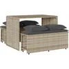 Image de vidaXL - 3-delige - Tuinset - met - kussens - poly - rattan - lichtgrijs