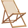 Image de vidaXL - Strandstoel - inklapbaar - massief - eucalyptushout - en - stof - beige