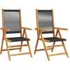 Image de vidaXL - Tuinstoelen - 2 - st - massief - acaciahout - en - polypropeen - zwart