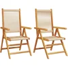 Image de vidaXL - Tuinstoelen - 2 - st - massief - acaciahout - en - polypropeen - beige