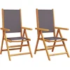 Image de vidaXL - Tuinstoelen - 2 - st - inklapbaar - acaciahout - en - stof - antracietkleurig