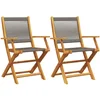 Image de vidaXL - Tuinstoelen - 2 - st - massief - acaciahout - en - polypropeen - grijs
