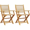 Image de vidaXL - Tuinstoelen - 2 - st - massief - acaciahout - en - polypropeen - beige