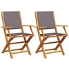 Image de vidaXL - Tuinstoelen - 2 - st - inklapbaar - acaciahout - en - stof - antracietkleurig