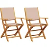 Image de vidaXL - Tuinstoelen - 2 - st - massief - acaciahout - en - stof - taupe