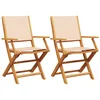 Image de vidaXL - Tuinstoelen - 2 - st - massief - acaciahout - en - stof - beige