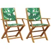 Image de vidaXL - Tuinstoelen - 2 - st - bladpatroon - massief - acaciahout - en - stof