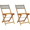 Image de vidaXL - Bistrostoelen - 2 - st - massief - acaciahout - en - poly - rattan - grijs