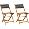 Image de vidaXL - Bistrostoelen - 2 - st - massief - acaciahout - en - touw - zwart