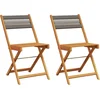Image de vidaXL - Bistrostoelen - 2 - st - massief - acaciahout - en - touw - grijs