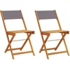 Image de vidaXL - Bistrostoelen - 2 - st - massief - acaciahout - en - stof - antracietkleurig