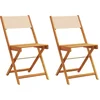 Image de vidaXL - Bistrostoelen - 2 - st - massief - acaciahout - en - stof - beige