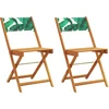 Image de vidaXL - Bistrostoelen - 2 - st - bladpatroon - massief - acaciahout - en - stof