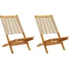 Image de vidaXL - Tuinstoelen - 2 - st - massief - acaciahout - en - polypropeen - beige
