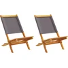 Image de vidaXL - Tuinstoelen - 2 - st - inklapbaar - acaciahout - en - stof - antracietkleurig