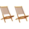 Image de vidaXL - Tuinstoelen - 2 - st - massief - acaciahout - en - stof - taupe