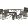 Image de vidaXL - 7-delige - Tuinset - met - kussens - poly - rattan - grijs