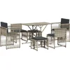 Image de vidaXL - 7-delige - Tuinset - met - kussens - poly - rattan - grijs
