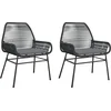 Image de vidaXL - Tuinstoelen - 2 - st - met - kussens - poly - rattan - zwart