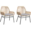 Image de vidaXL - Tuinstoelen - 2 - st - met - kussens - poly - rattan - bruin