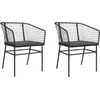 Image de vidaXL - Tuinstoelen - 2 - st - met - kussens - poly - rattan - zwart