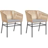 Image de vidaXL - Tuinstoelen - 2 - st - met - kussens - poly - rattan - bruin