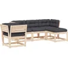 Image de vidaXL - 5-delige - Loungeset - met - kussens - massief - grenenhout
