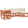 Image de vidaXL - 5-delige - Loungeset - met - kussens - massief - grenenhout - wasbruin
