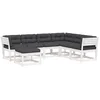 Image de vidaXL - 7-delige - Loungeset - met - kussens - massief - grenenhout - wit