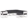 Image de vidaXL - 8-delige - Loungeset - met - kussens - massief - grenenhout - wit