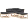 Image de vidaXL - 5-delige - Loungeset - met - kussens - massief - grenenhout