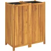 Image de vidaXL - Plantenbak - met - voering - 84x42x100 - cm - massief - acaciahout