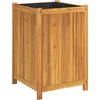 Image de vidaXL - Plantenbak - met - voering - 50x50x75 - cm - massief - acaciahout