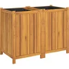 Image de vidaXL - Plantenbak - met - voering - 100x50x75 - cm - massief - acaciahout