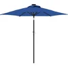 Image de vidaXL - Parasol - met - stalen - paal - 225x225x212 - cm - azuurblauw