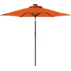 Image de vidaXL - Parasol - met - LED's - en - stalen - paal - 225x225x212 - cm - terracotta