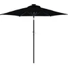 Image de vidaXL - Parasol - met - LED's - en - stalen - paal - 225x225x212 - cm - zwart
