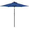 Image de vidaXL - Parasol - met - LED's - en - stalen - paal - 225x225x212 - cm - azuurblauw
