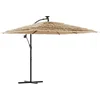 Image de vidaXL - Parasol - met - stalen - paal - 246x246x230 - cm - bruin